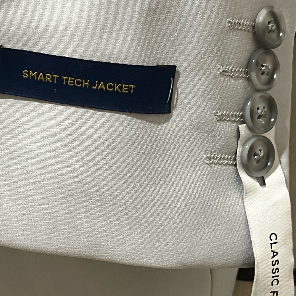 STAFFORD Light Grey Men's SMART TECH JACKET Blazer - Classic Two-Button SIZE 46R - Picture 8 of 12